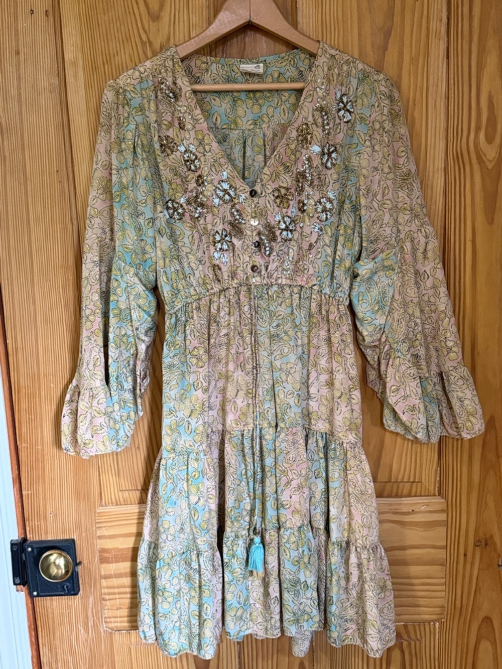Boho Silk Embroidered Dress